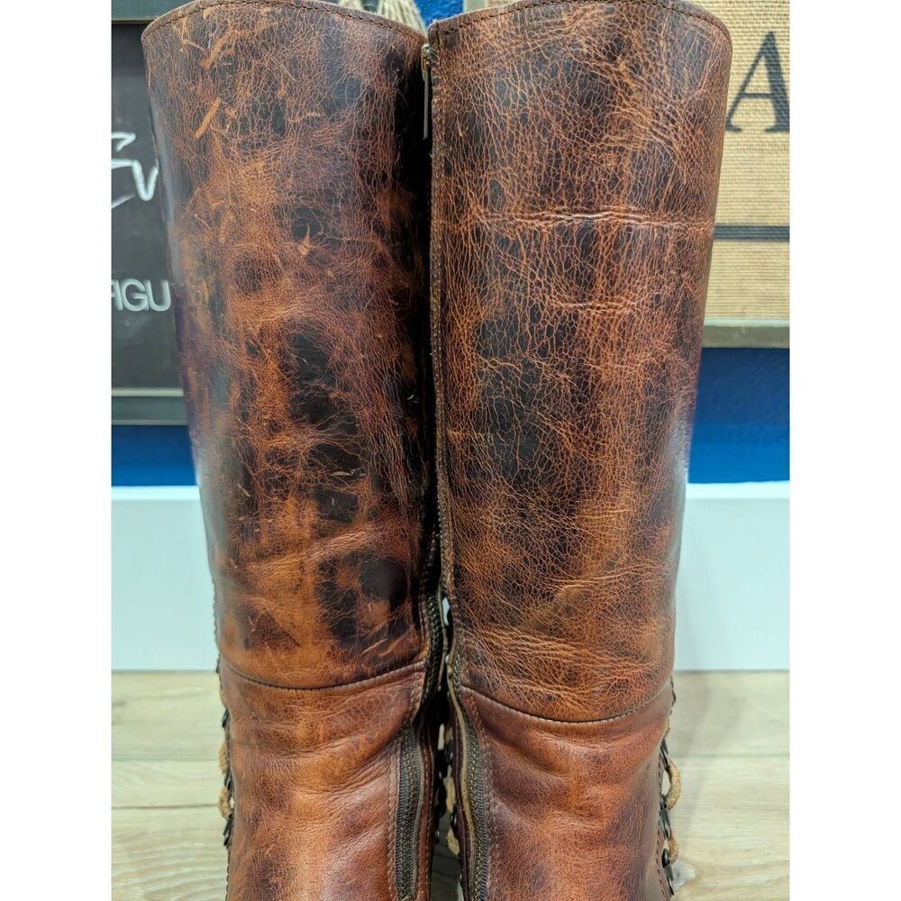 Freebird by Steven Reese Cognac Lace Up Tall Riding Boot Women's 9 Leather - Picture 11 of 15